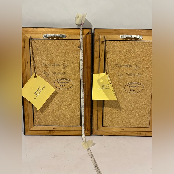 Authentic Navajo Indian Sand Art Painting Framed Lot Of 2 Rainbow Yei By Keedah - Picture 5 of 15